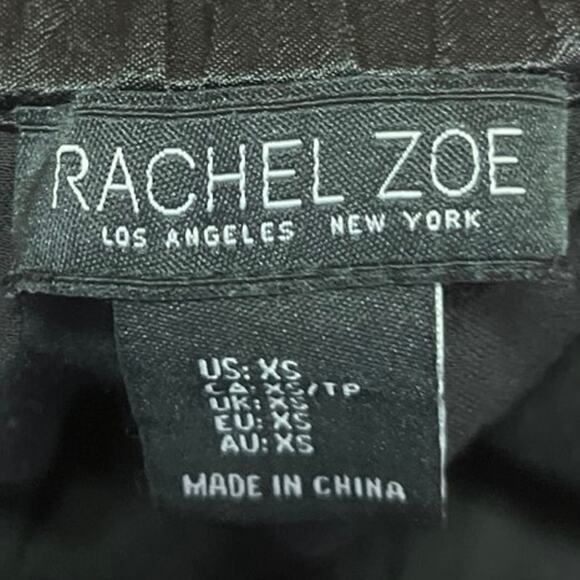 Rachel Zoe Black Silky Satin Drawstring Tapered Trousers Joggers Cargo Pants XS - Picture 5 of 6